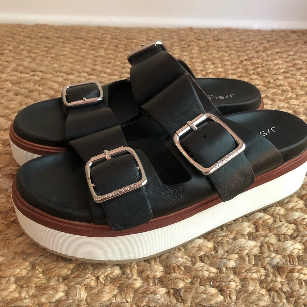 New: J Slides Bowie Leather Double Band Sandal. Size 9 - Picture 6 of 14